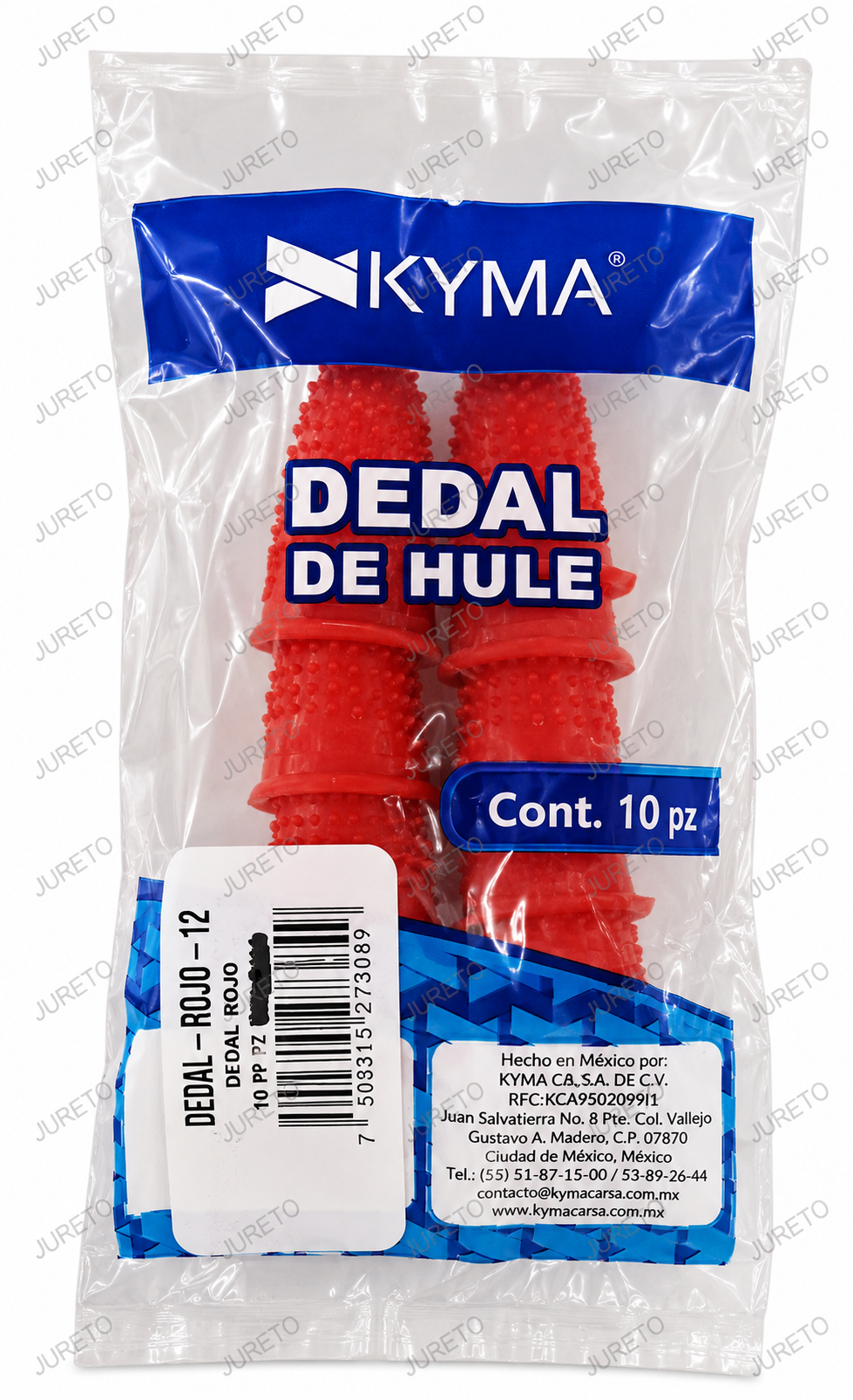 DEDAL DE HULE ROJO SURTIDO MARCA KYMA
